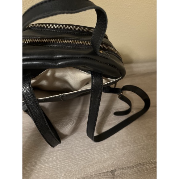 MARGOT Black Leather back pack purse Bag Moto Fringe Whimsigoth Minimalist Boho - Picture 5 of 15